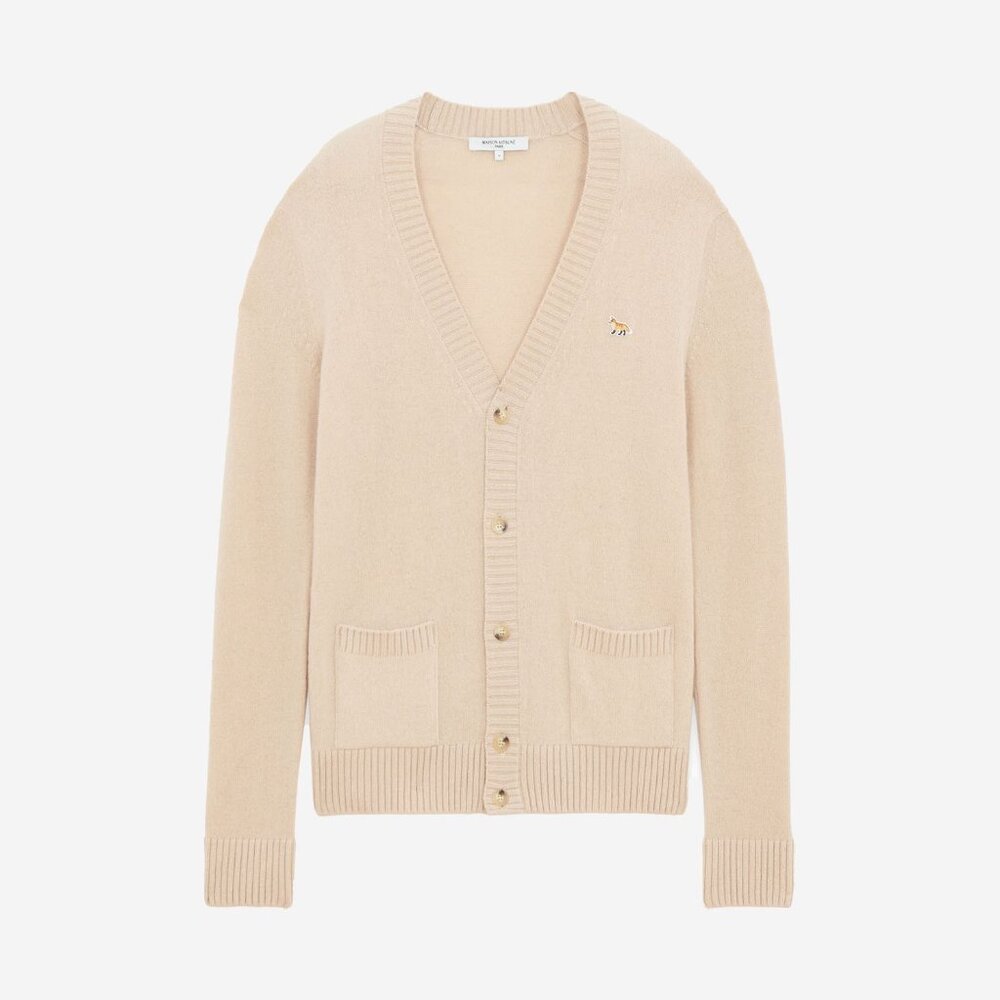 NWT - Maison Kitsune Baby Fox Men's Cardigan - Beige🦊 - Picture 2 of 6